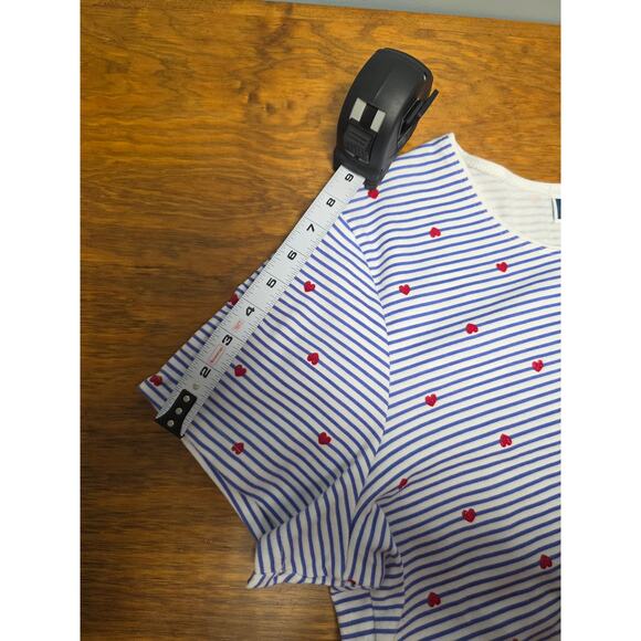 Karen Scott Striped Heart Print Top Plus Size 1X SoftGirl NormCore Casual Work - Picture 6 of 8